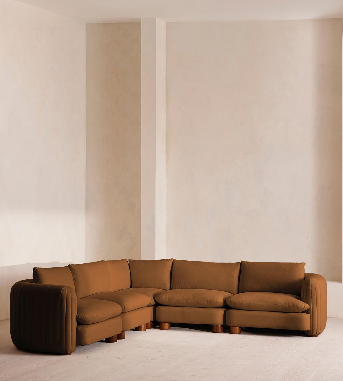 Vivienne Sectional Sofa - Corner Sofa - Linen - Terracotta - US - Listing - Image 2