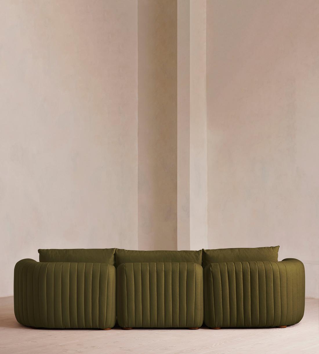 Vivienne Deeper Sit Modular Sofa - Four Seater - Linen - Olive - Images - Image 3