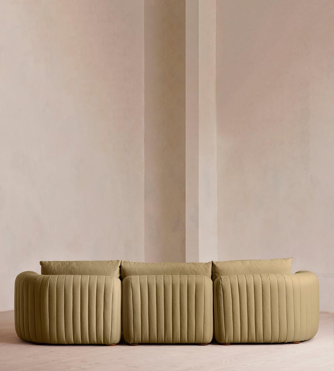 Vivienne Deeper Sit Modular Sofa - Four Seater - Linen - Wheat - Images - Image 3
