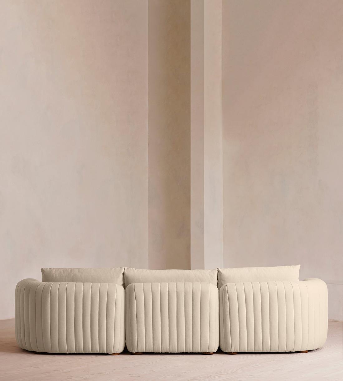 Vivienne Deeper Sit Sectional Sofa - Four Seater - Linen - Bisque - US - Images - Image 3