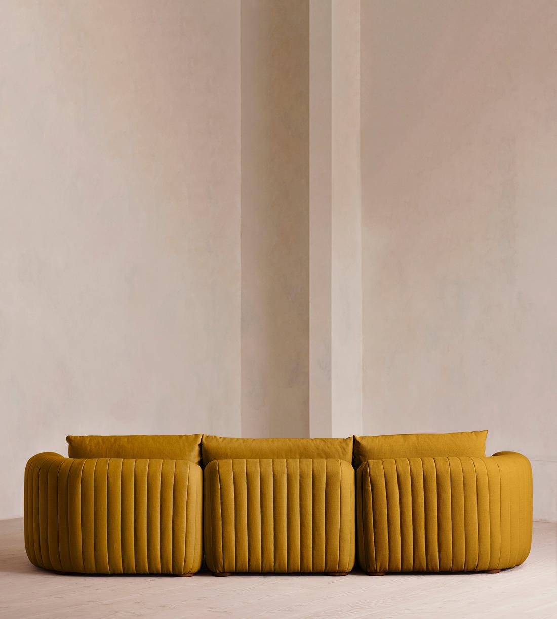Vivienne Deeper Sit Modular Sofa - Four Seater - Linen - Turmeric - UK - Images - Image 3