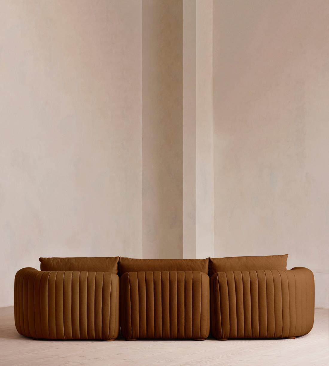 Vivienne Modular Sofa - Four Seater - Linen - Terracotta - UK - Images - Image 3