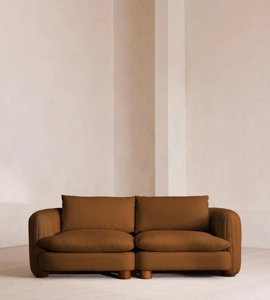 Vivienne Deeper Sit Modular Sofa - Three Seater - Linen - Terracotta - UK - Listing - Image 1