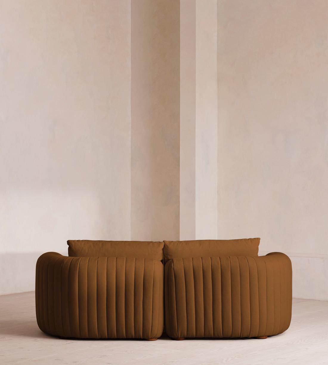 Vivienne Deeper Sit Sectional Sofa - Three Seater - Linen - Terracotta - US - Images - Image 3