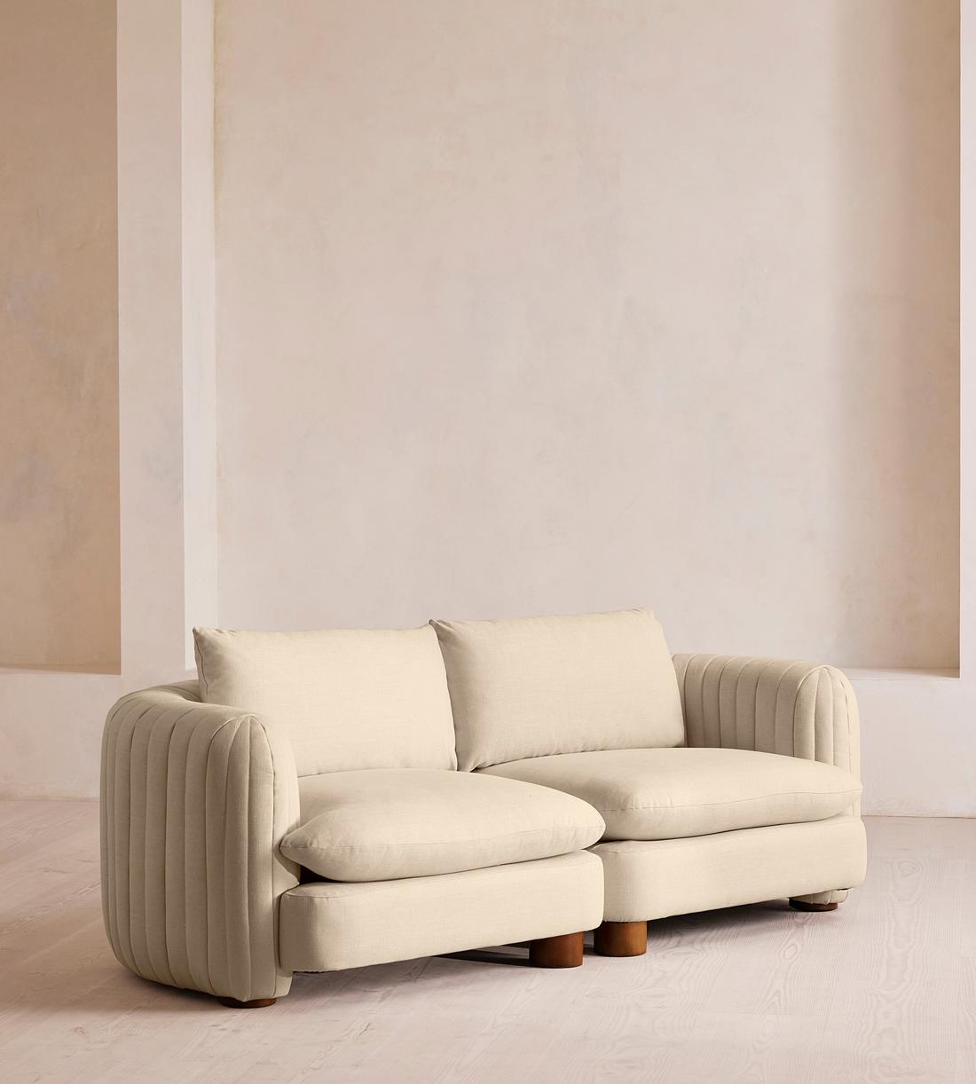Vivienne Sectional Sofa - Three Seater - Linen - Bisque - US - Listing - Image 2
