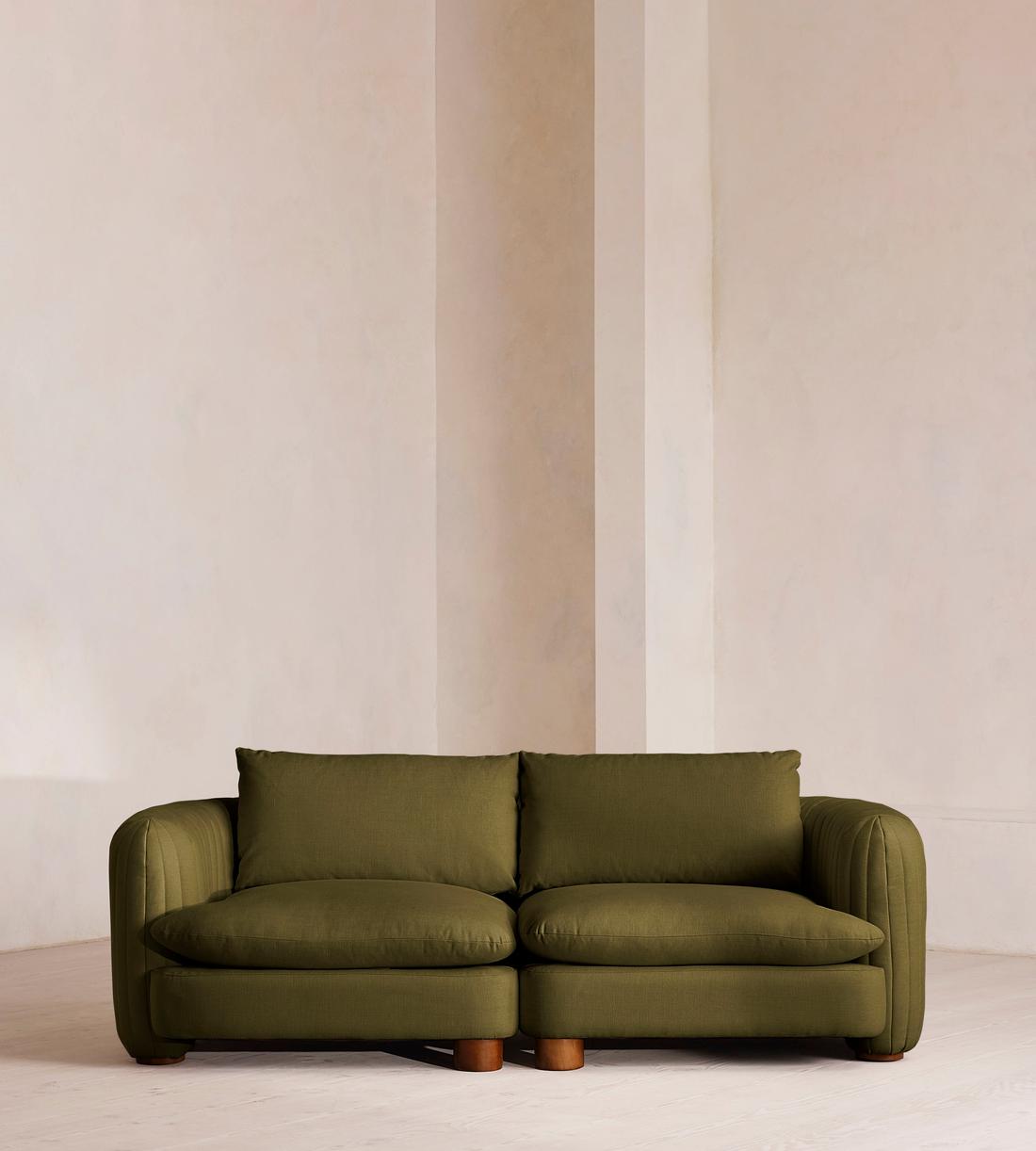 Vivienne Modular Sofa - Three Seater - Linen - Olive - Listing - Image 1