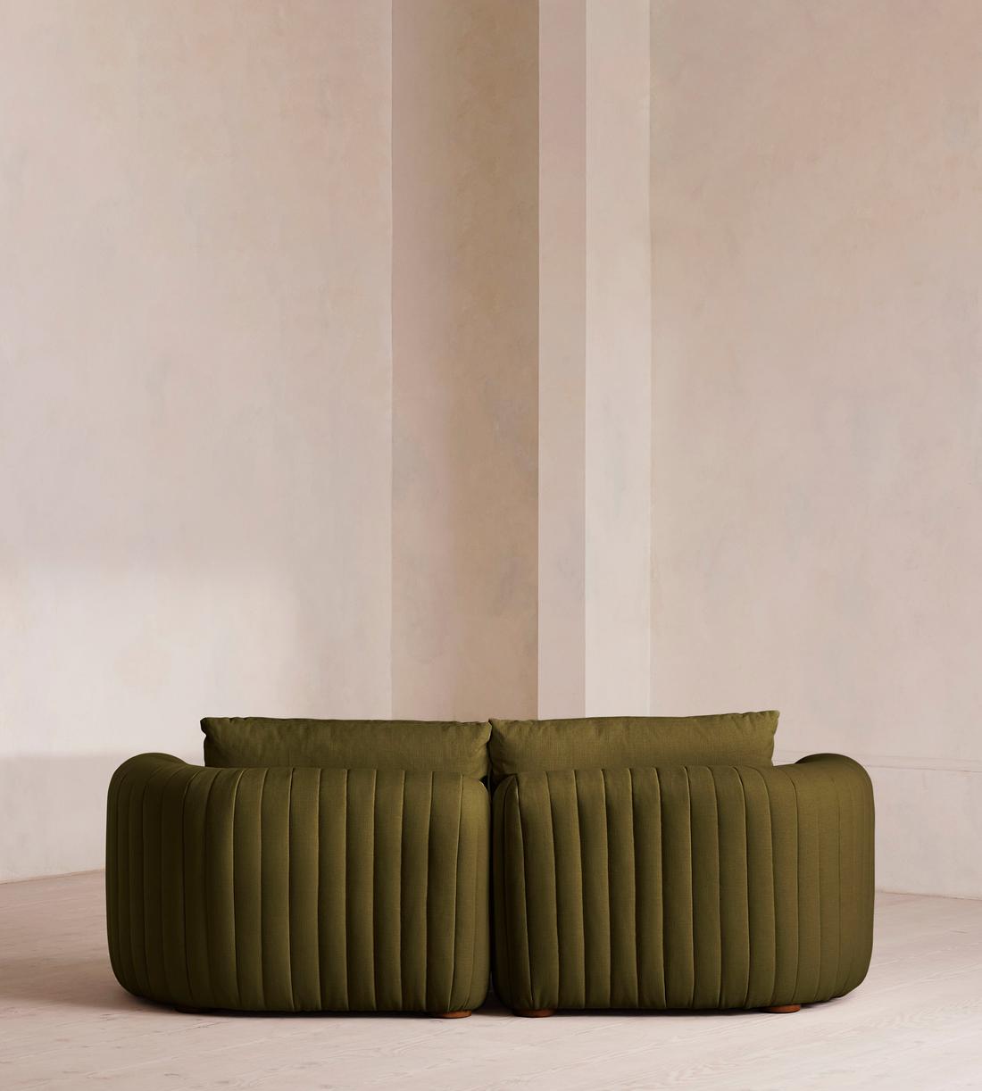 Vivienne Sectional Sofa - Three Seater - Linen - Olive - US - Images - Image 3