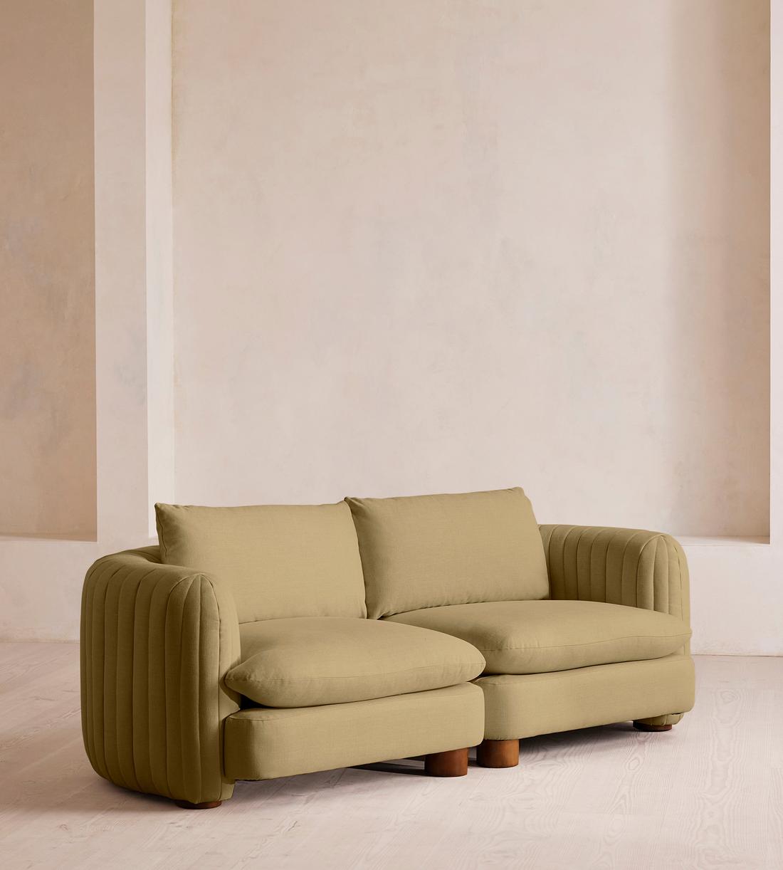 Vivienne Deeper Sit Modular Sofa - Three Seater - Linen - Wheat - Listing - Image 2