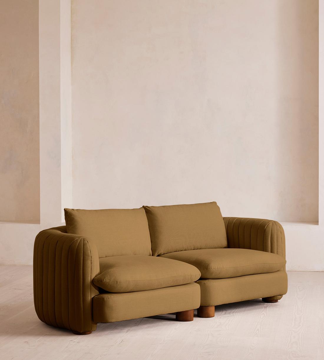 Vivienne Deeper Sit Modular Sofa - Three Seater - Linen - Ochre - Listing - Image 2