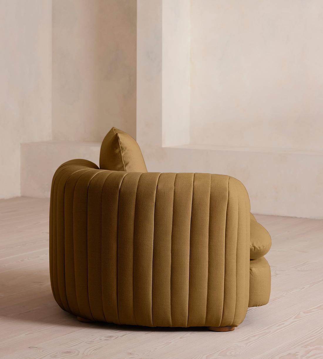 Vivienne Modular Sofa - Left Arm Module - Linen - Ochre - Image 3