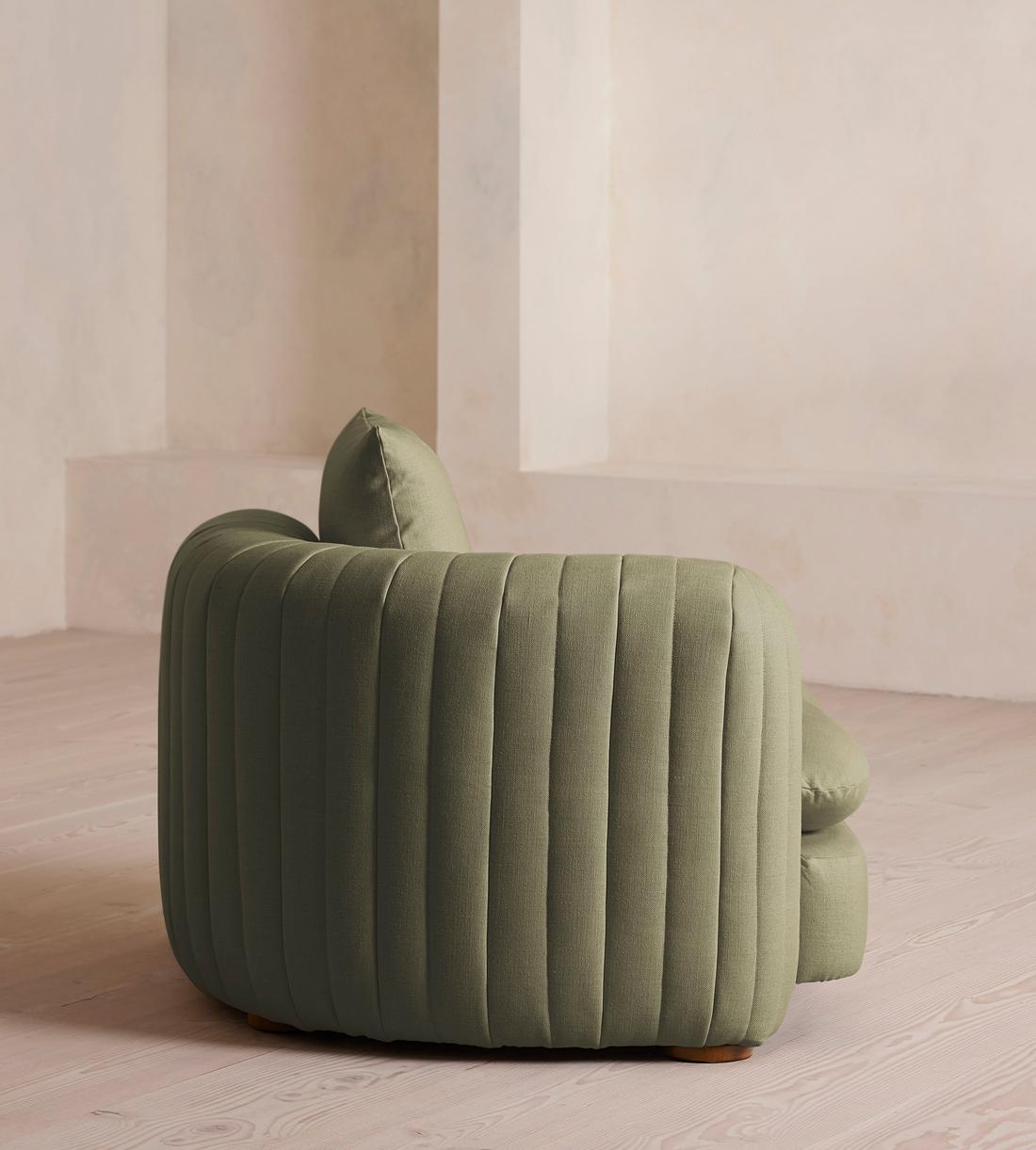 Vivienne Deeper Sit Sectional Sofa - Armless Module - Linen - Sage - US - Image 3