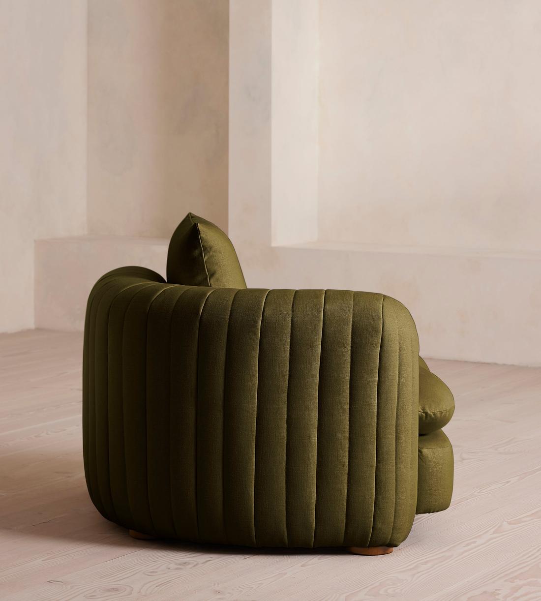 Vivienne Deeper Sit Sectional Sofa - Left Arm Module - Linen - Olive - US - Image 3
