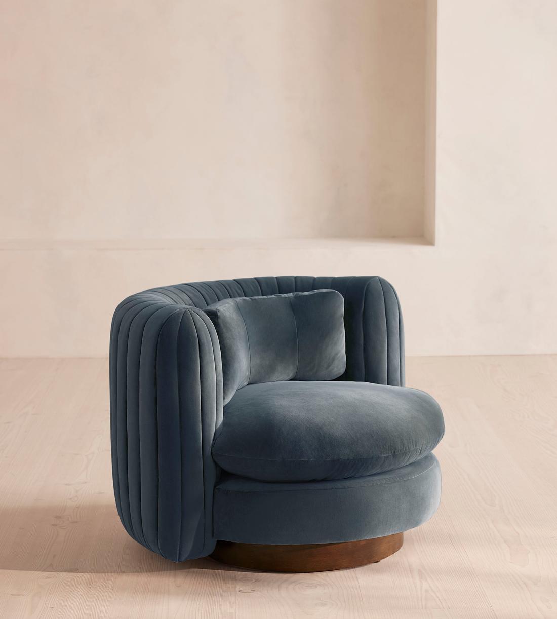 Vivienne Armchair - Velvet - Grey Blue - Listing - Image 1