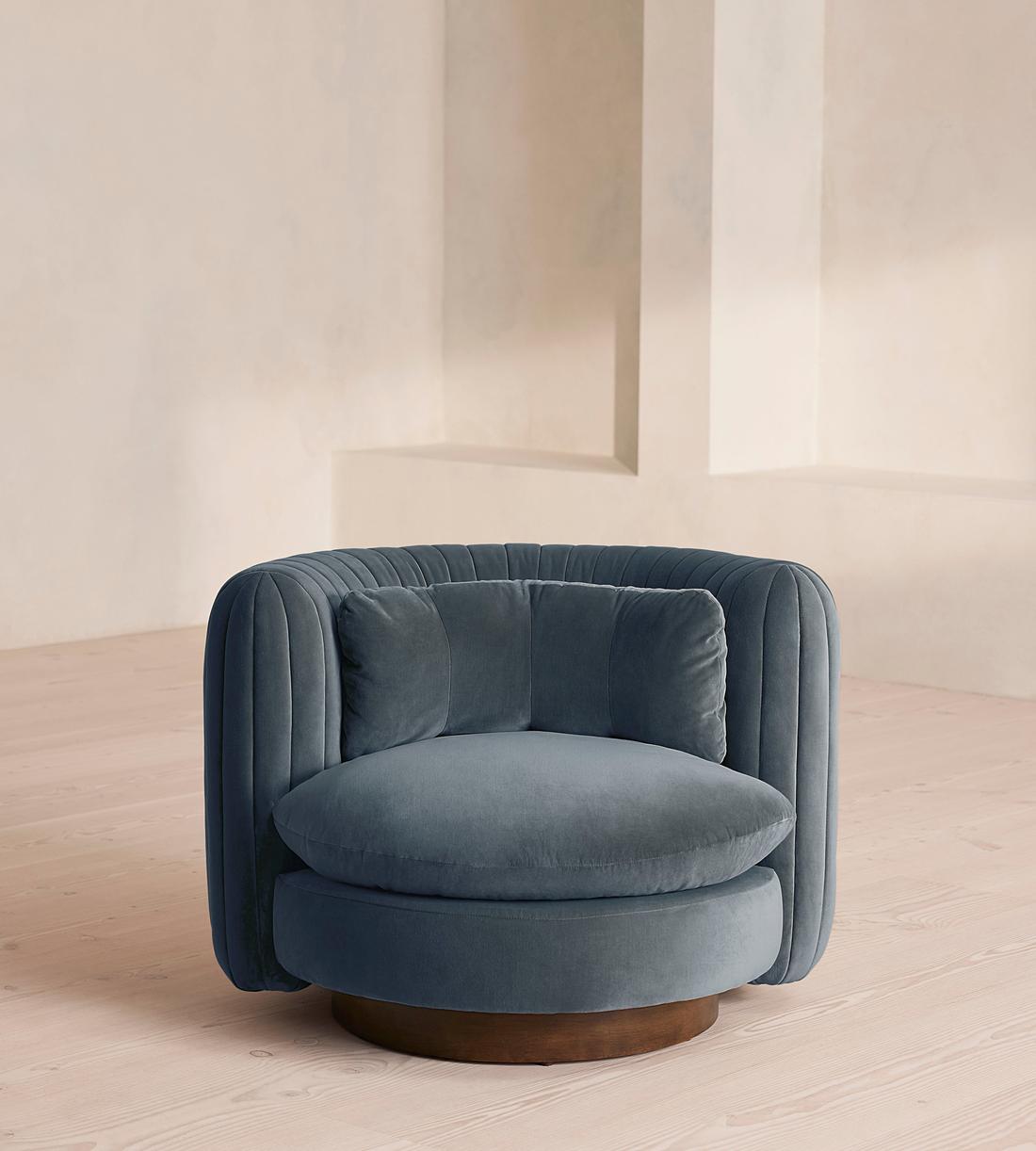 Vivienne Armchair - Velvet - Grey Blue - Listing - Image 2