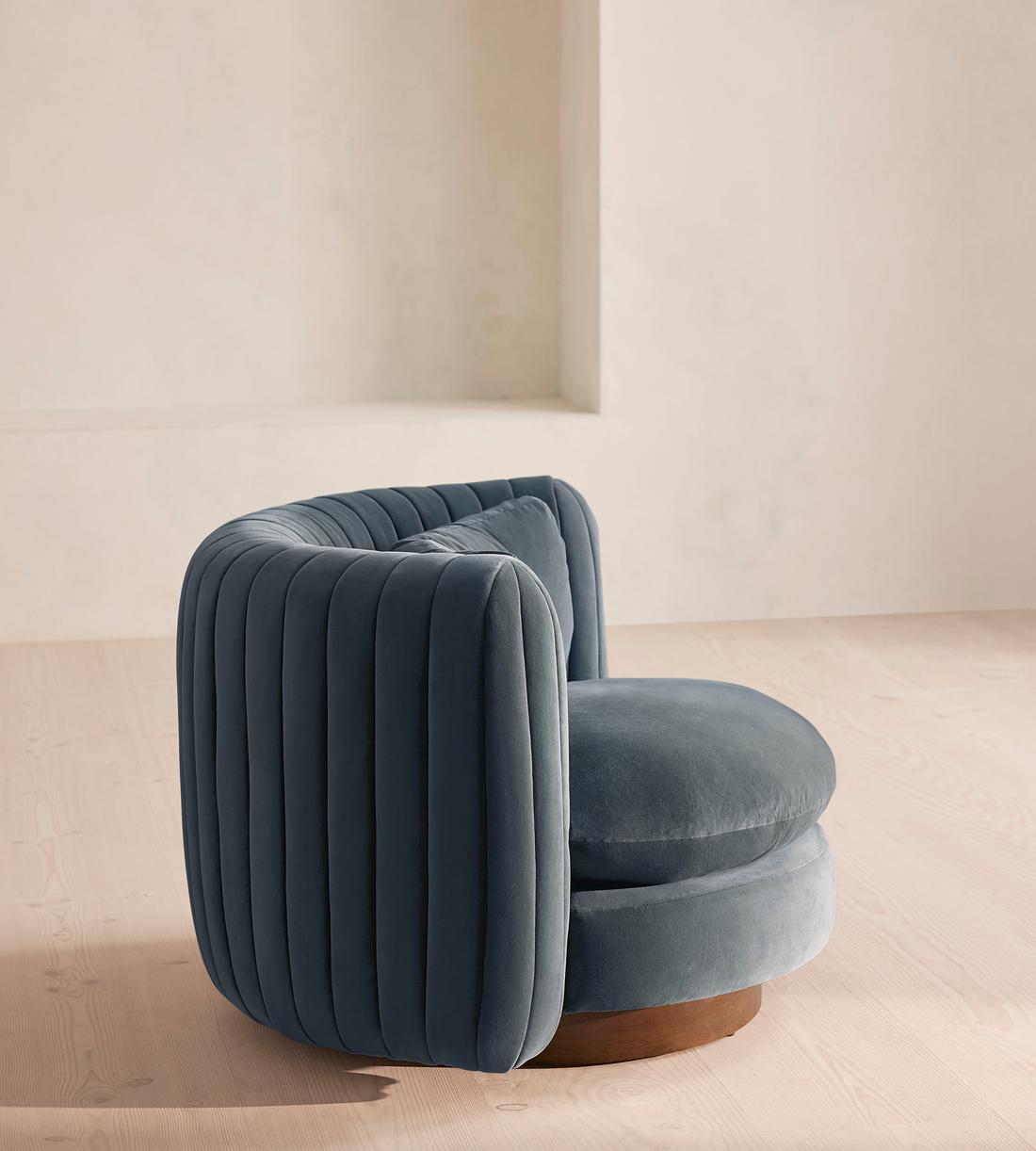 Vivienne Armchair - Velvet - Grey Blue - Images - Image 3