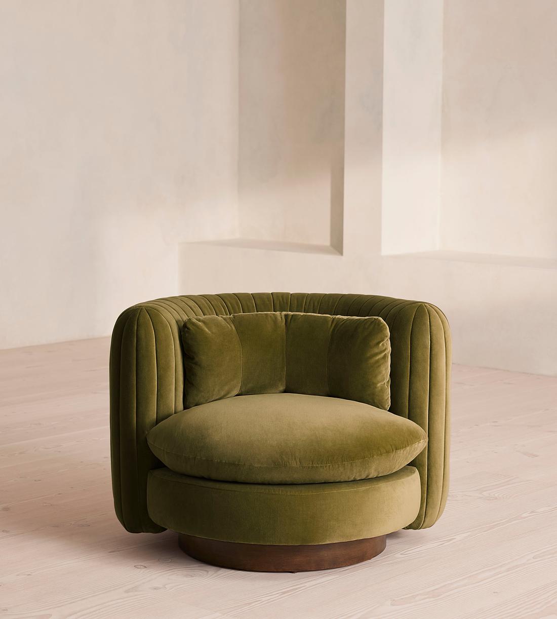Vivienne Armchair - Velvet - Olive - Listing - Image 4