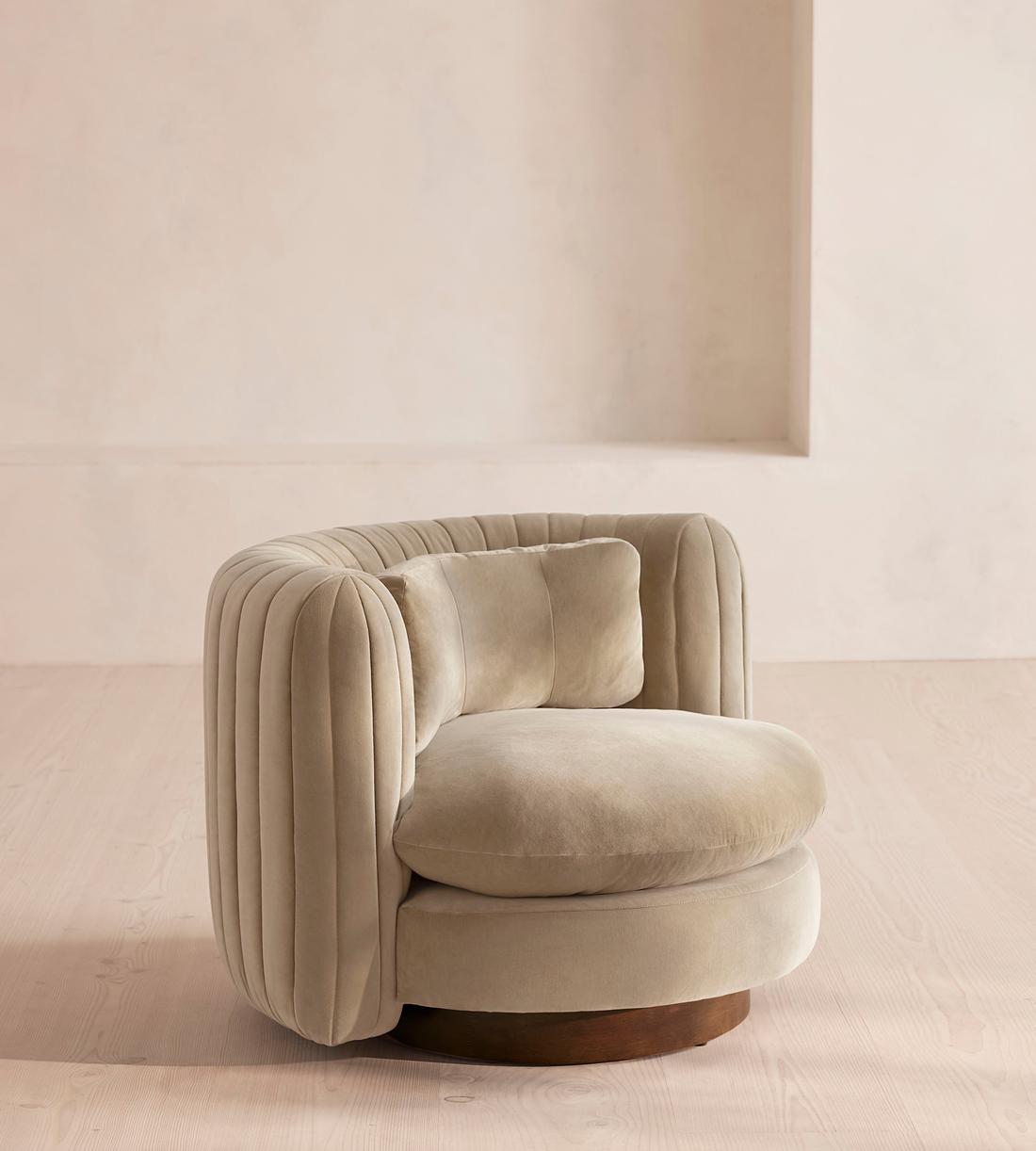Vivienne Armchair - Velvet - Oyster - UK - Listing - Image 1