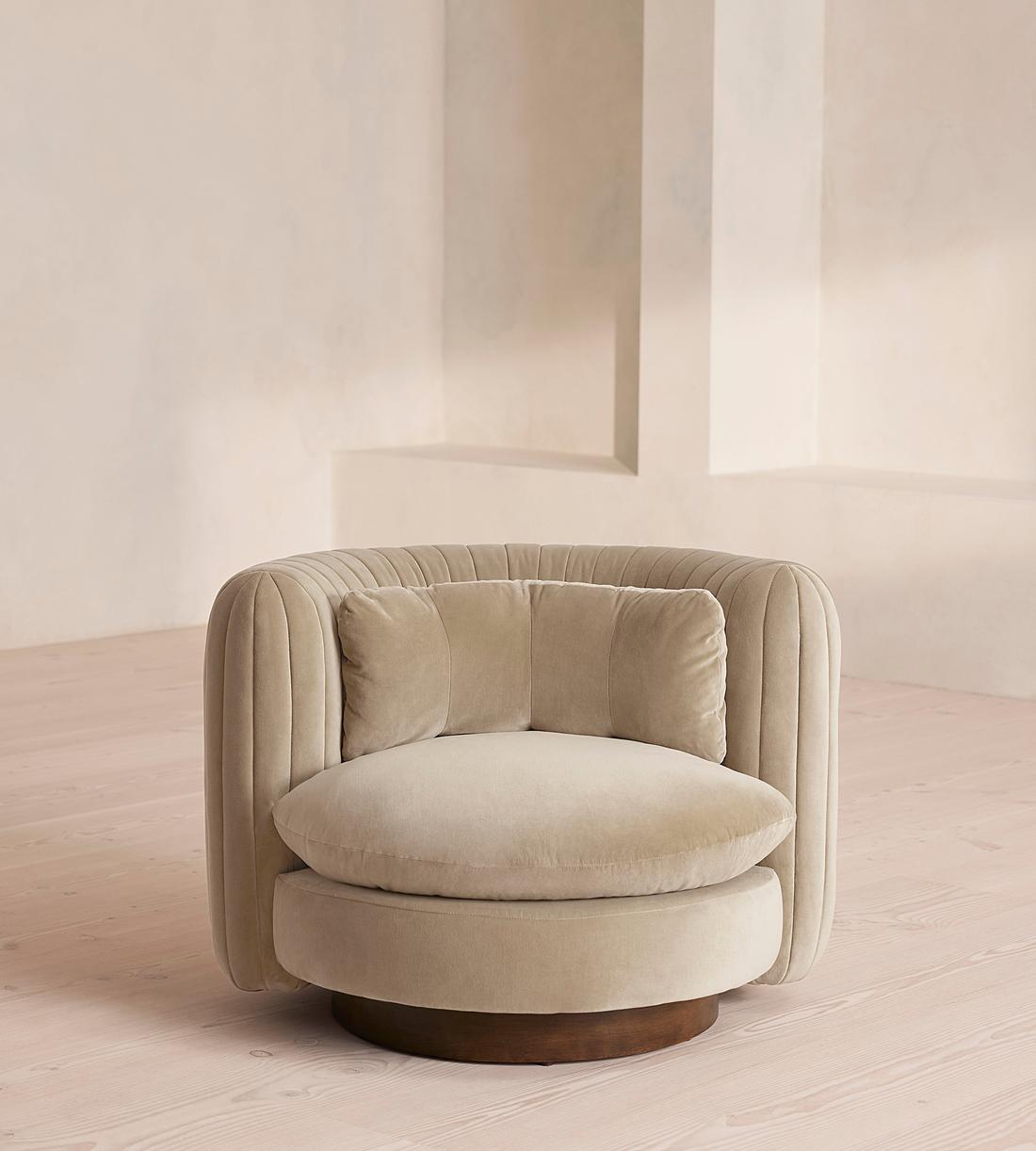 Vivienne Armchair - Velvet - Oyster - US - Listing - Image 2