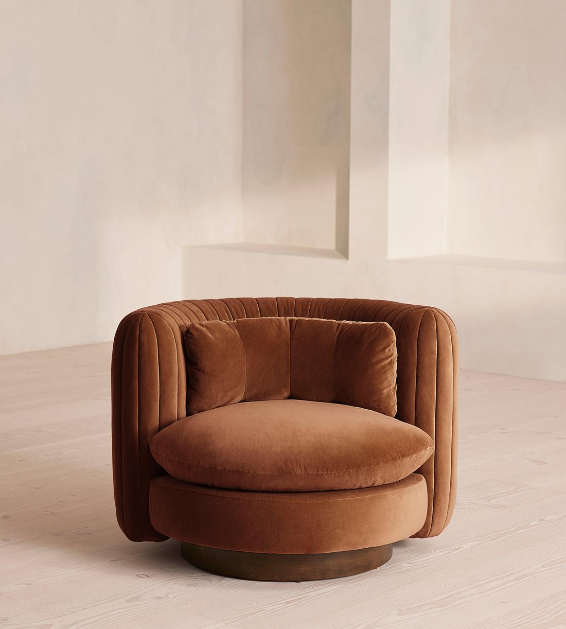 Vivienne Armchair - Velvet - Cinnamon - UK - Listing - Image 2