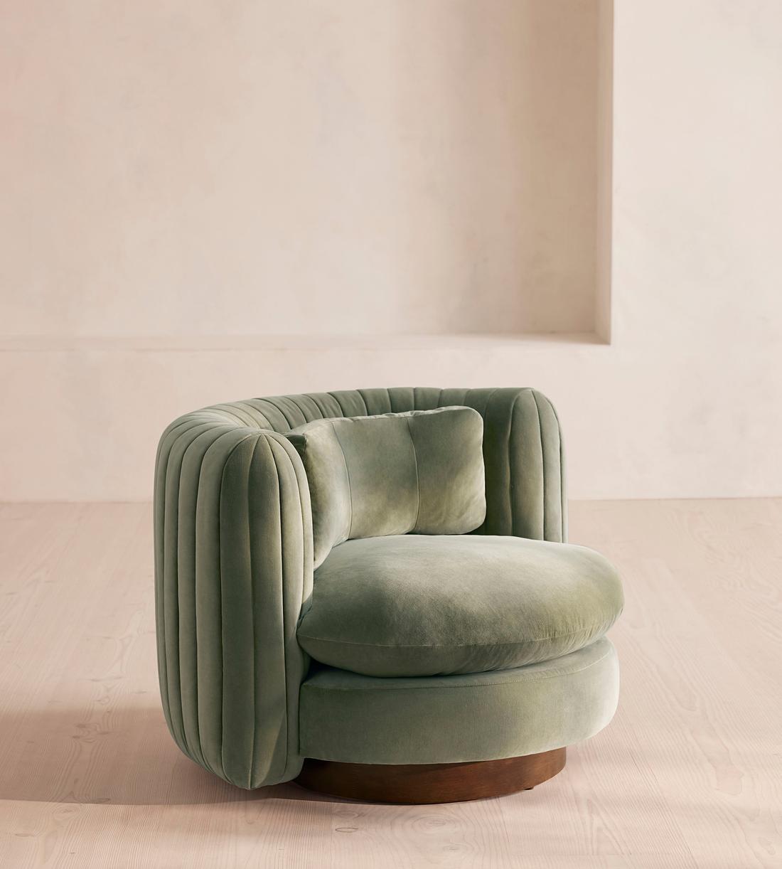 Vivienne Armchair - Velvet - Seafoam - UK - Listing - Image 1