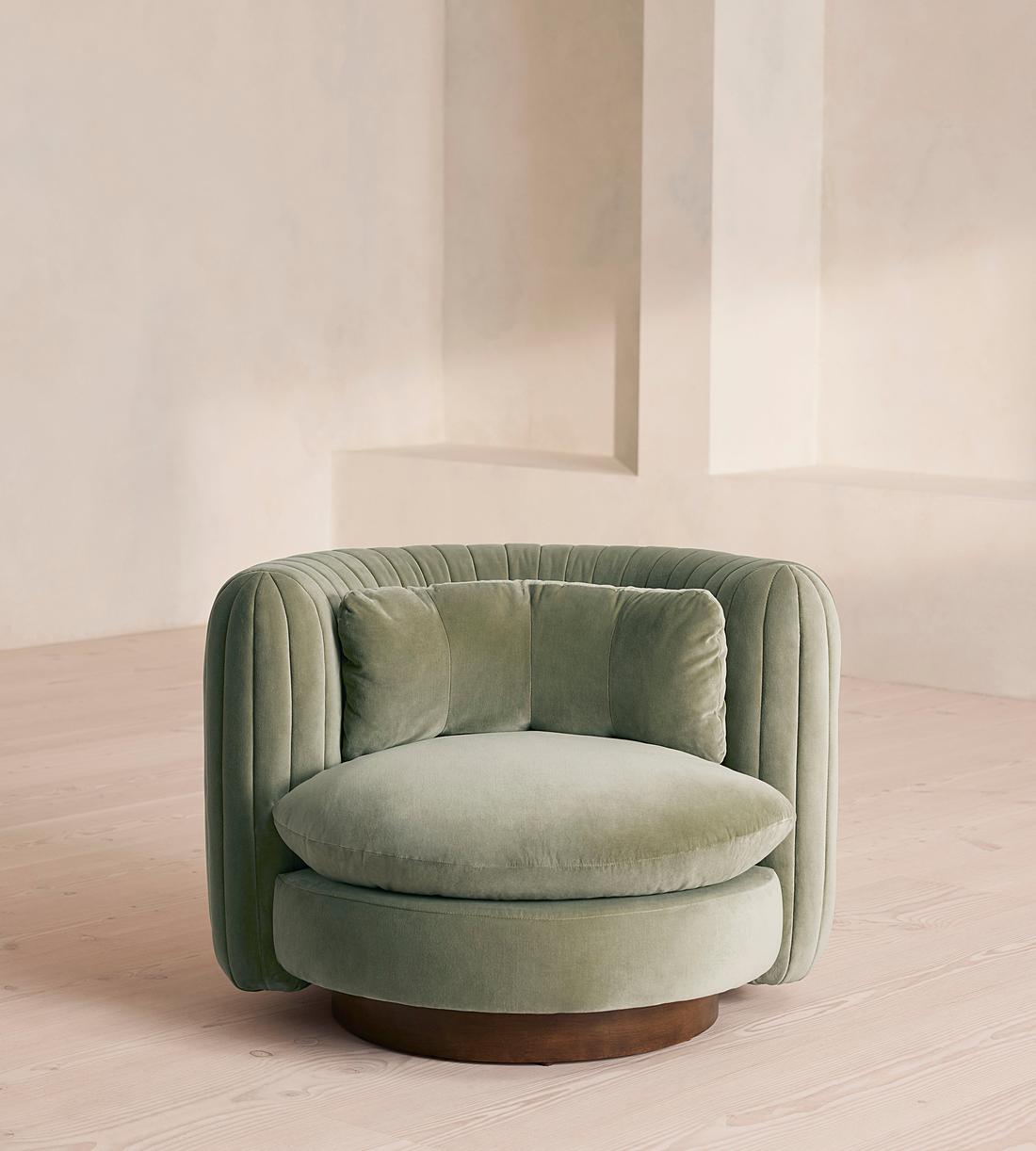 Vivienne Armchair - Velvet - Seafoam - UK - Listing - Image 2