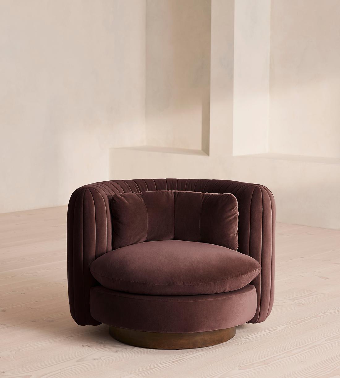 Vivienne Armchair - Velvet - Aubergine - UK - Listing - Image 2