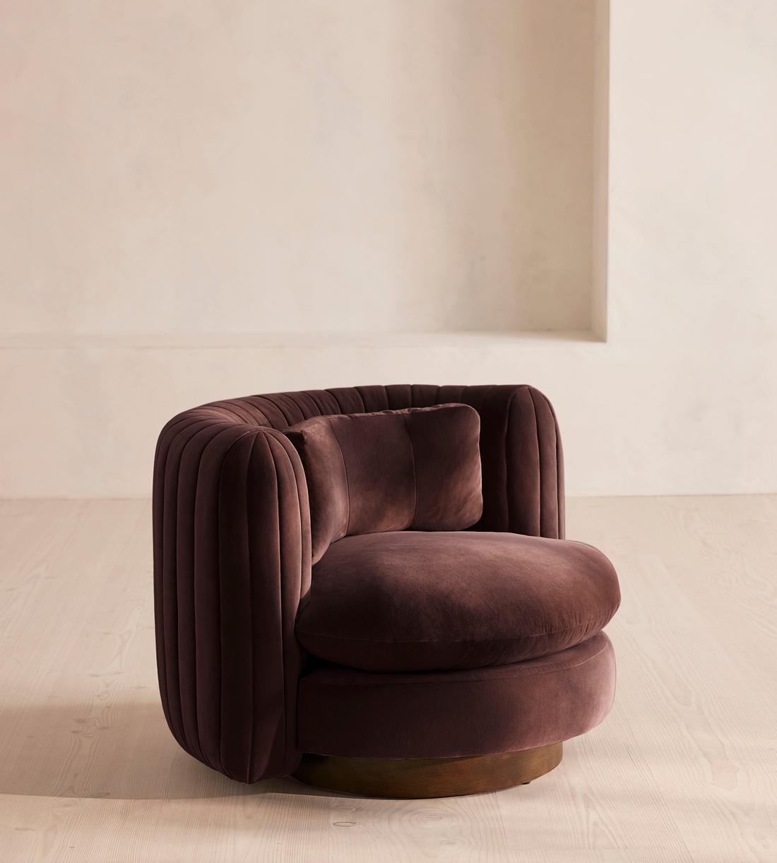 Vivienne Armchair - Velvet - Aubergine - US - Listing - Image 1