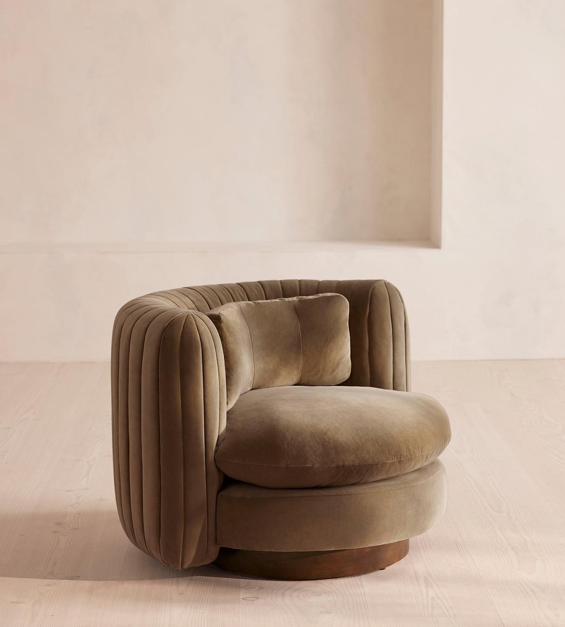 Vivienne Armchair - Velvet - Truffle - UK - Listing - Image 1