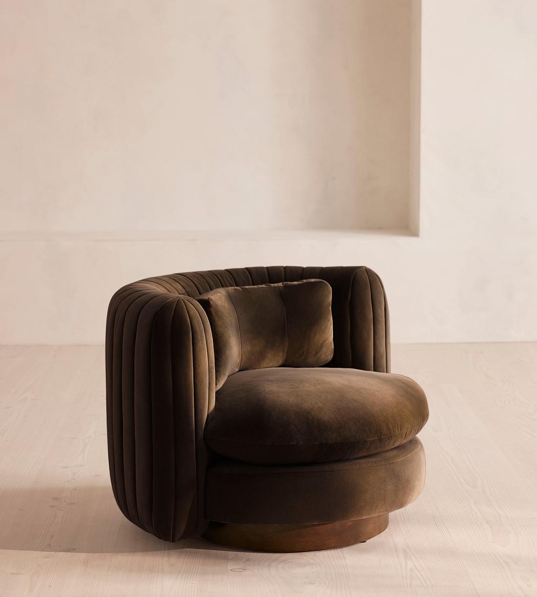 Vivienne Armchair - Velvet - Chocolate - Listing - Image 1