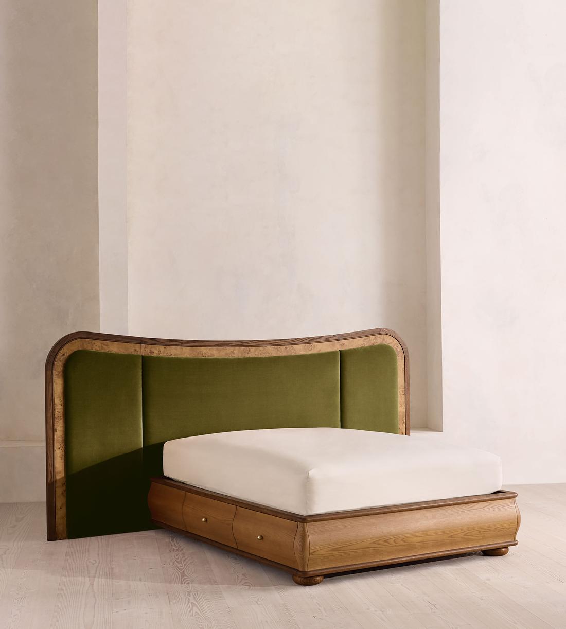 Alana Bed - King - Velvet - Olive - Listing - Image 1