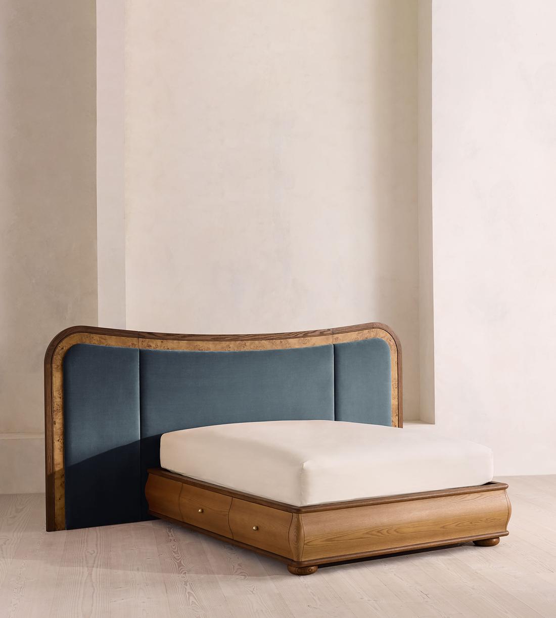 Alana Bed - King - Velvet - Grey Blue - Listing - Image 1
