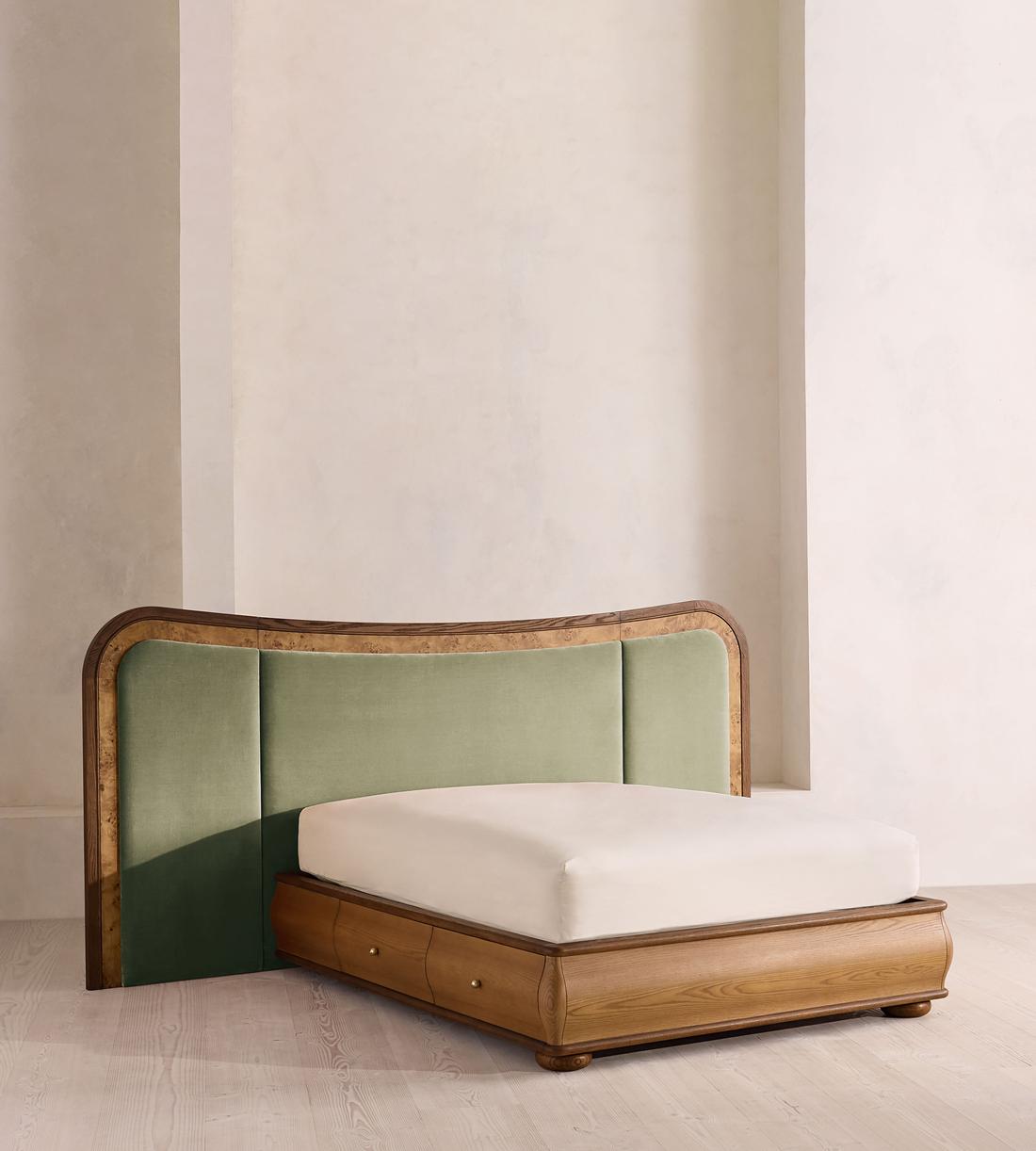 Alana Bed - Queen - Velvet - Seafoam - US - Listing - Image 1
