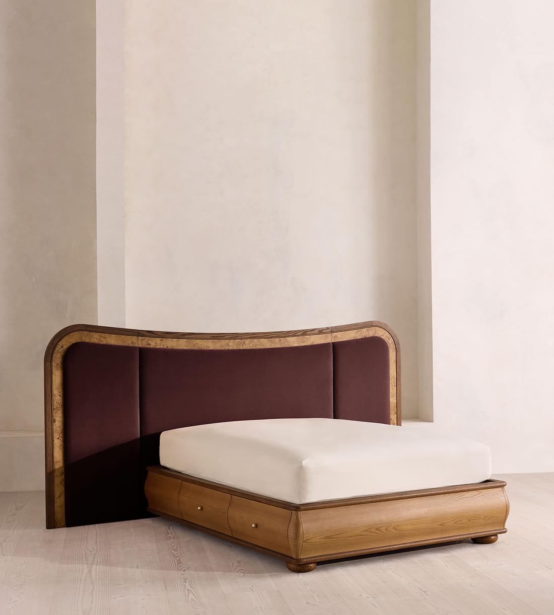 Alana Bed - King - Velvet - Aubergine - UK - Listing - Image 1