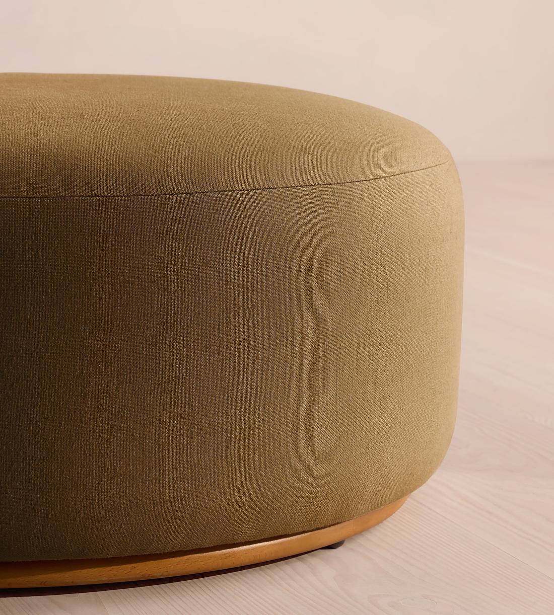 Aline Ottoman - Linen - Ochre - US - Images - Image 4