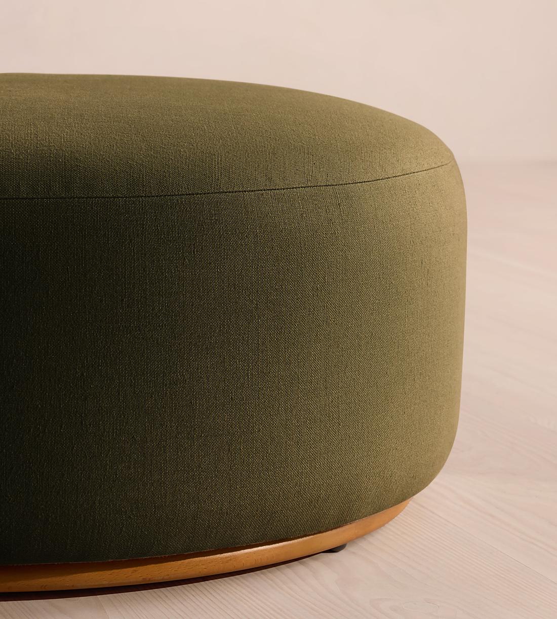 Aline Ottoman - Linen - Olive - US - Images - Image 4