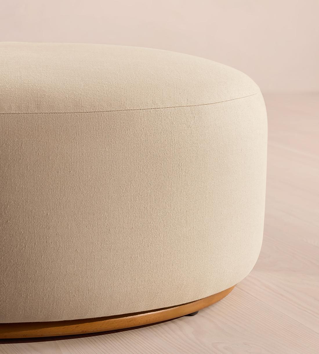 Aline Ottoman - Linen - Bisque - US - Image 4