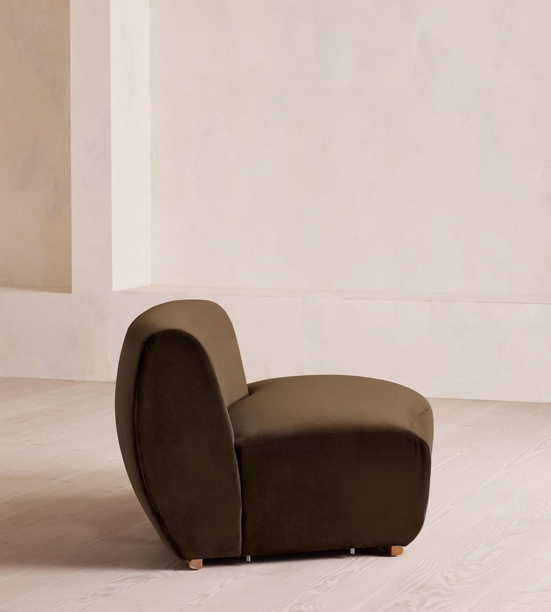 Aline Serpentine Modular Sofa - Middle Section - Chocolate Velvet - UK - Image 7