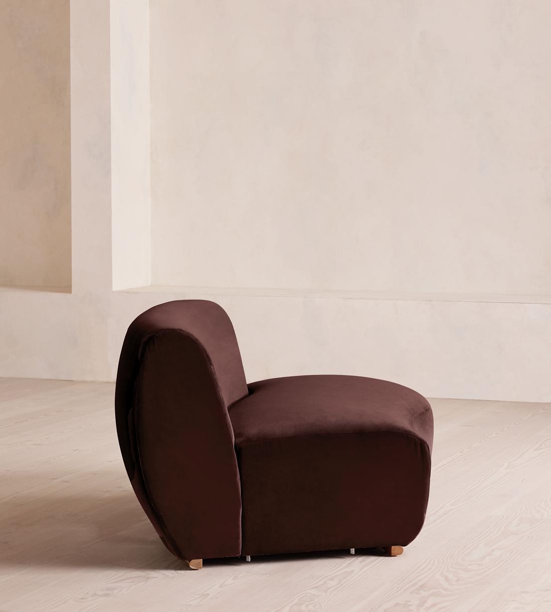 Aline Serpentine Modular Sofa - Middle Section - Velvet - Aubergine - UK - Image 7