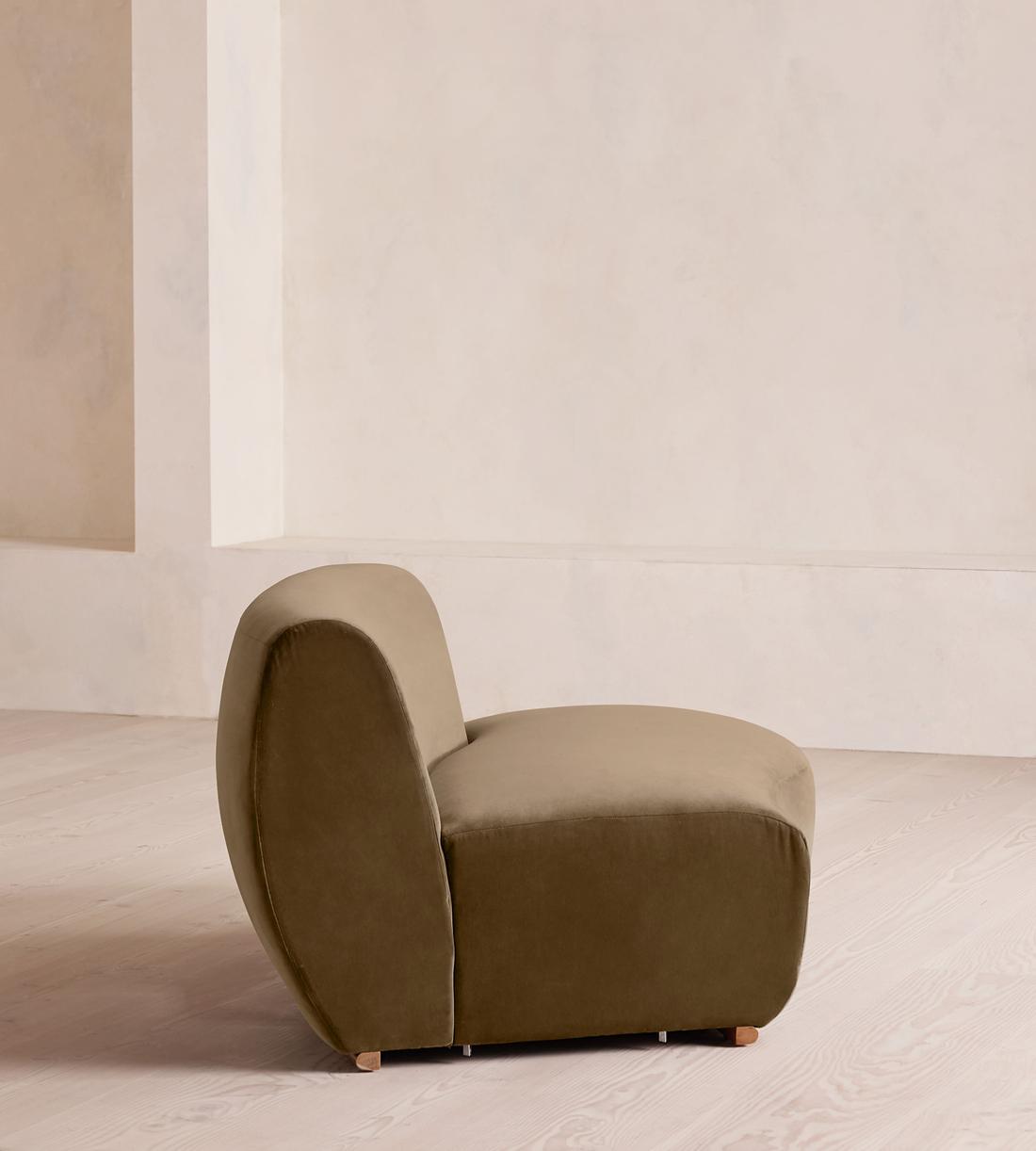 Aline Serpentine Sectional Sofa - Middle Section - Velvet - Truffle - US - Image 7