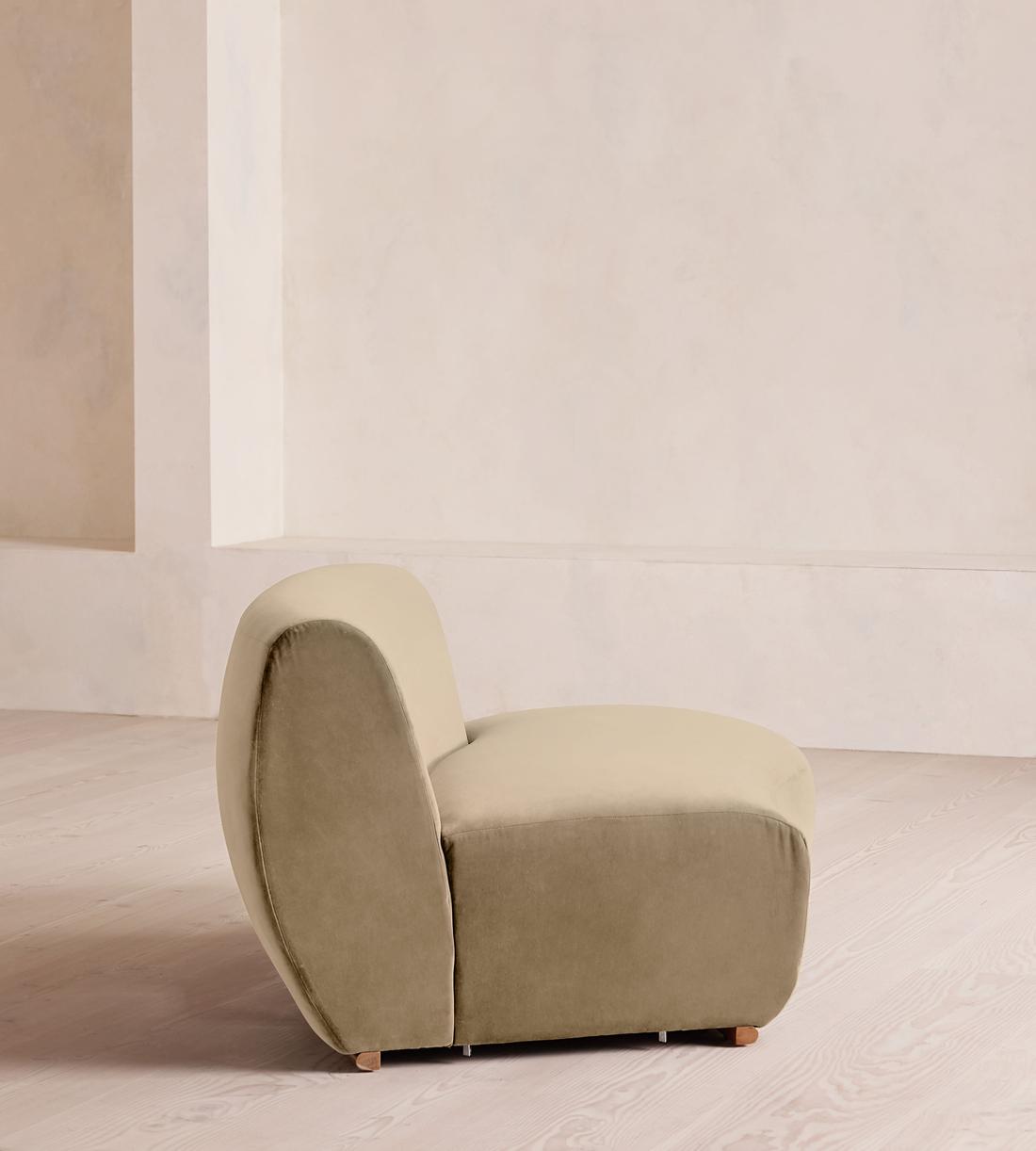 Aline Serpentine Sectional Sofa - Middle Section - Velvet - Oyster - US - Image 7