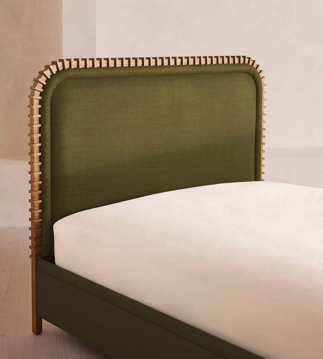 Angus Bed - King - Linen - Olive - Images - Image 3