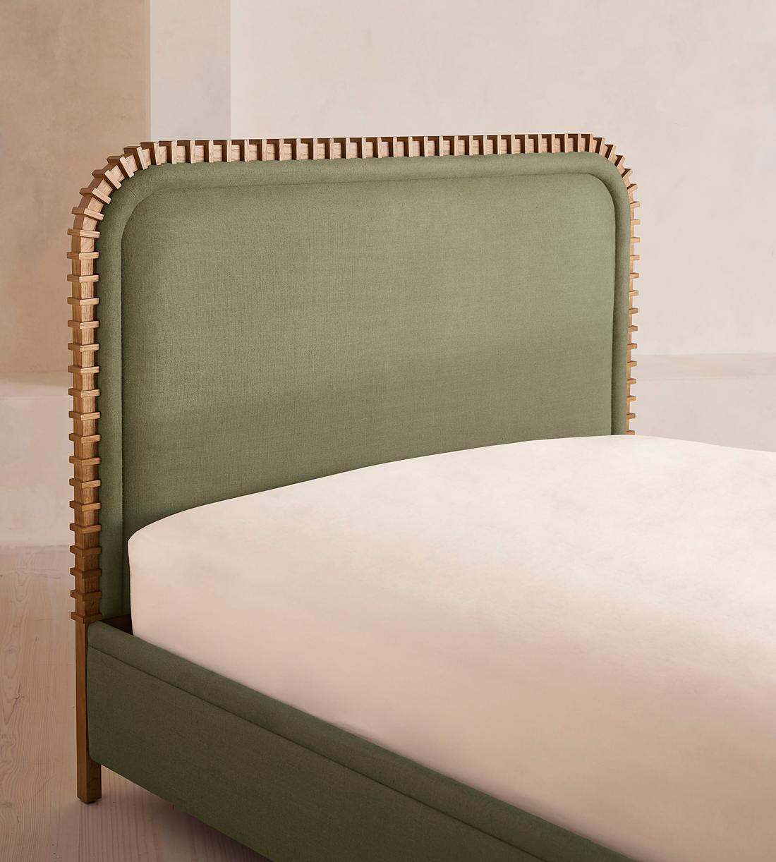 Angus Bed - King - Linen - Sage - Images - Image 3