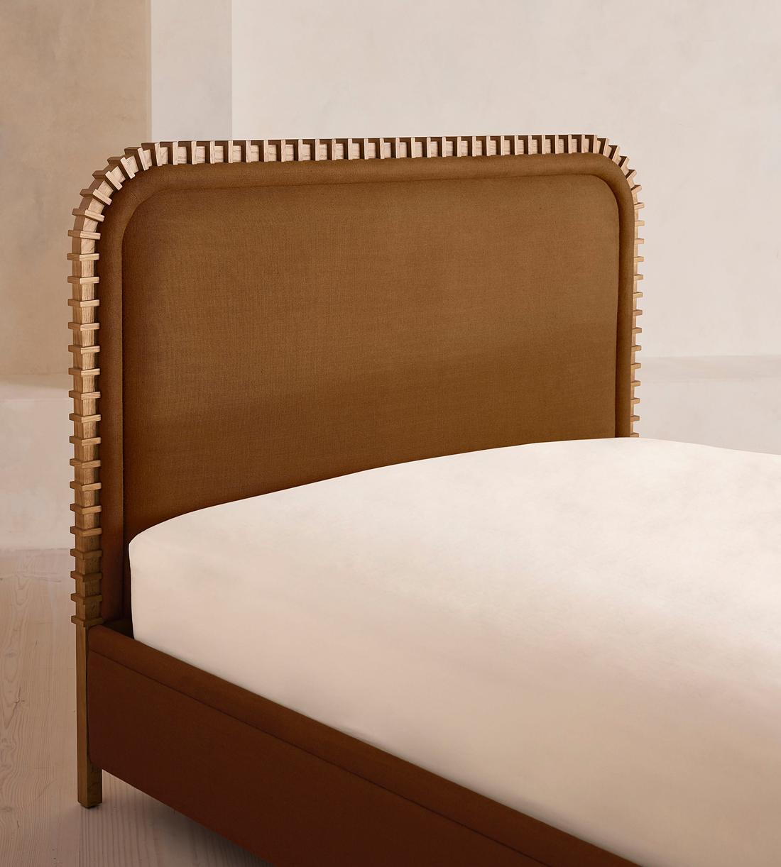 Angus Bed - King - Linen - Terracotta - UK - Images - Image 3