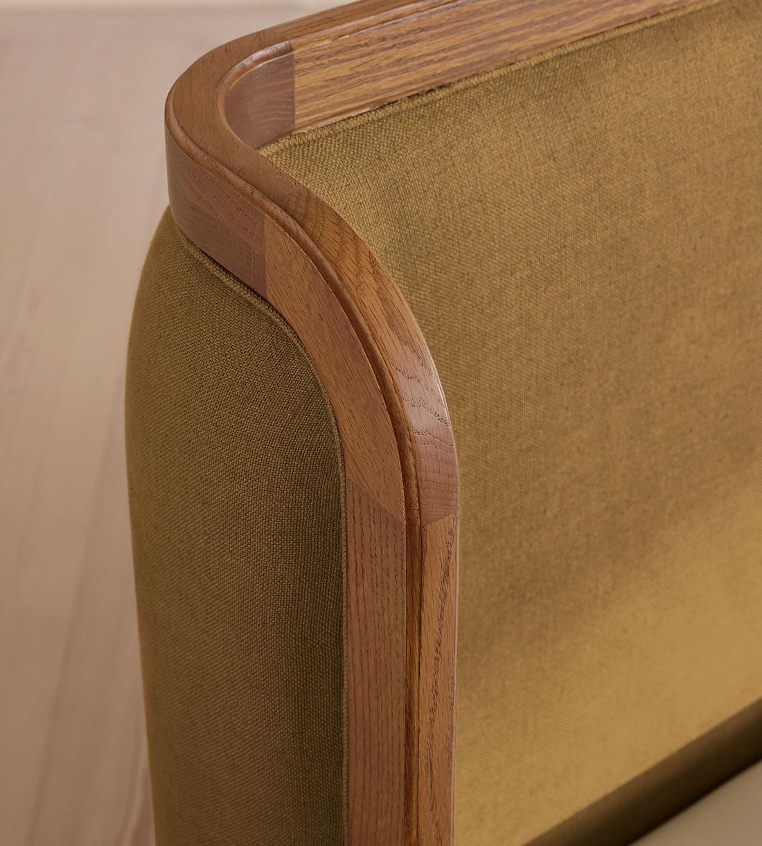 Belsa Bed - Light Oak - Queen - Linen - Ochre - US - Images - Image 4