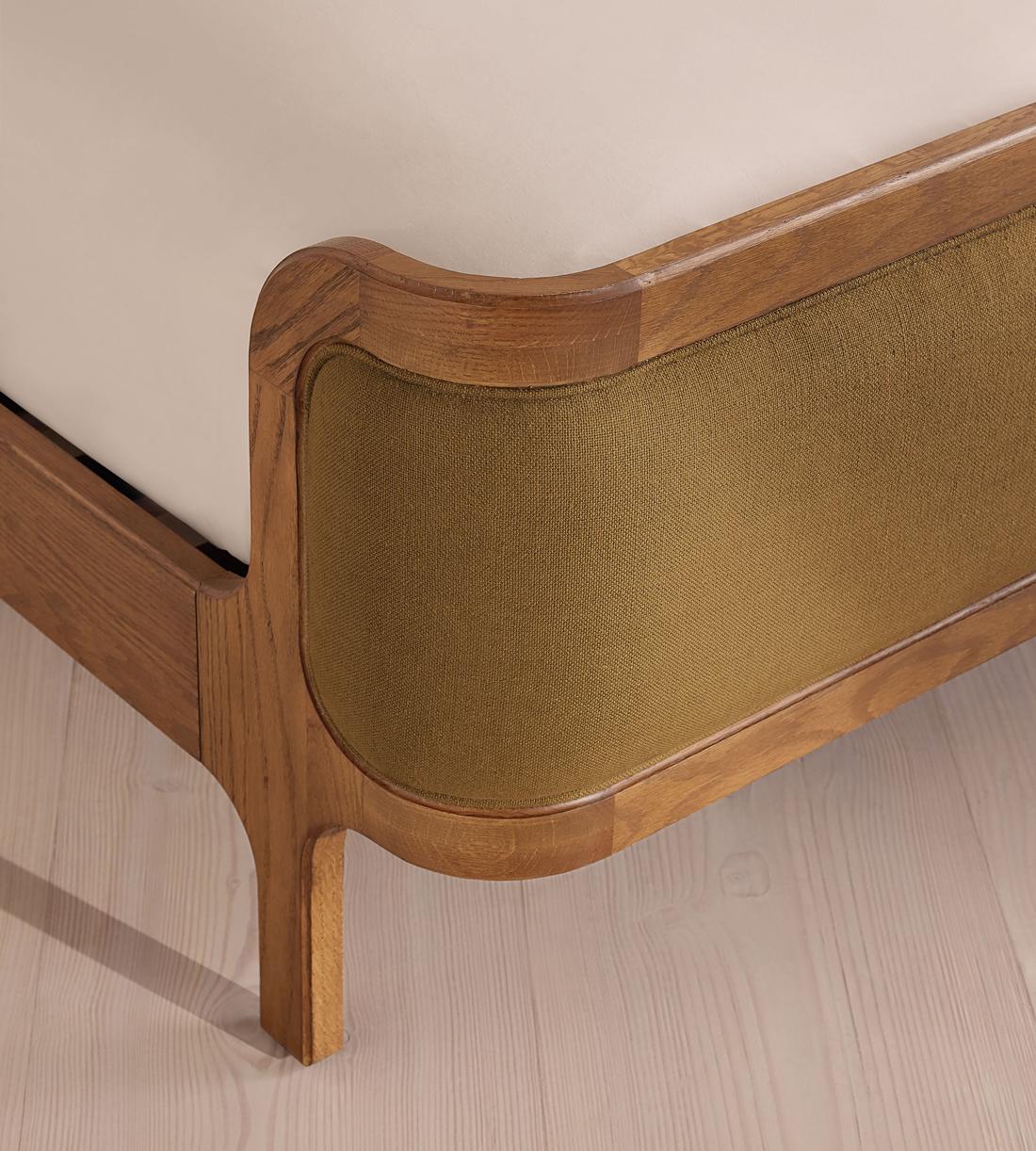 Belsa Bed - Light Oak - Queen - Linen - Ochre - US - Images - Image 5