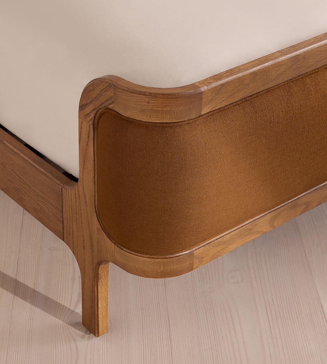 Belsa Bed - Light Wood - Queen - Linen - Terracotta - US - Images - Image 5