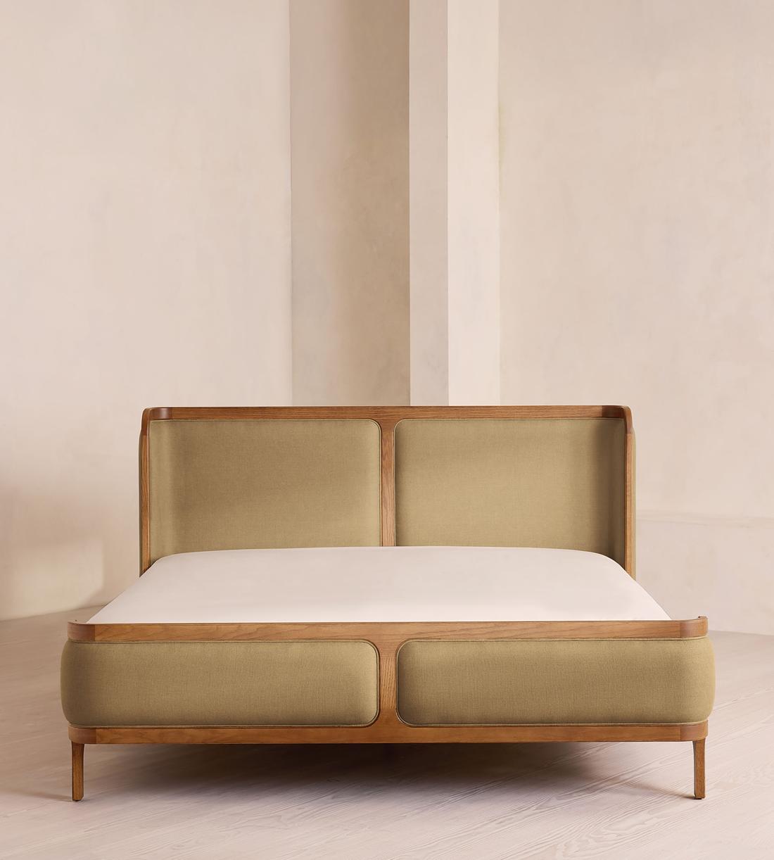 Belsa Bed - Light Oak - Queen - Linen - Wheat - US - Listing - Image 2