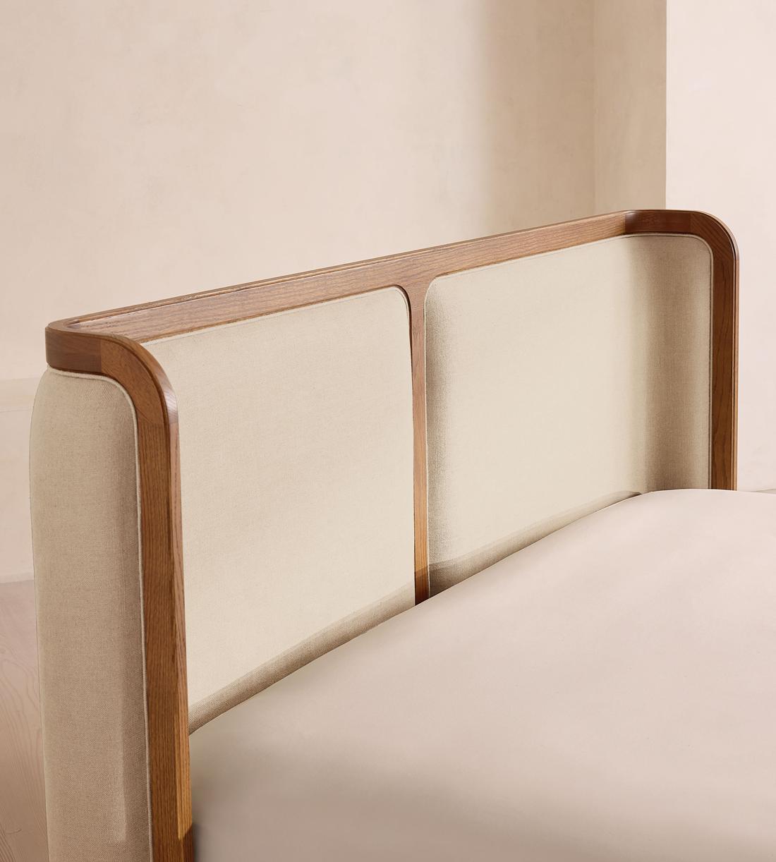 Belsa Bed - Light Oak - King - Linen - Bisque - Images - Image 3