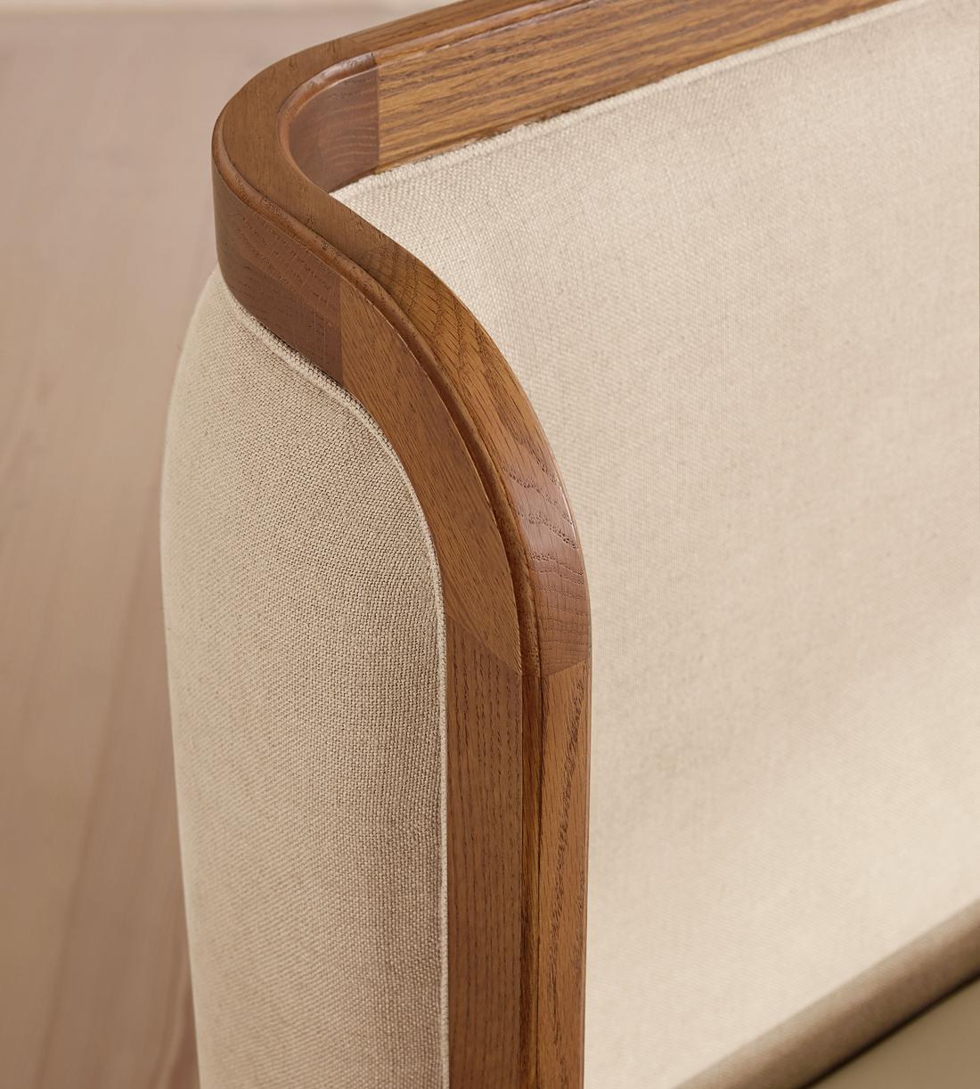 Belsa Bed - Light Oak - King - Linen - Bisque - Images - Image 4