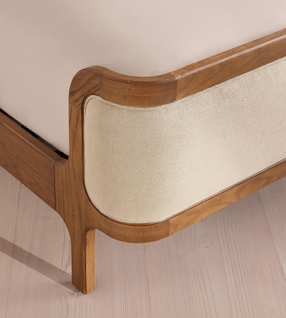 Belsa Bed - Light Oak - King - Linen - Bisque - Images - Image 5
